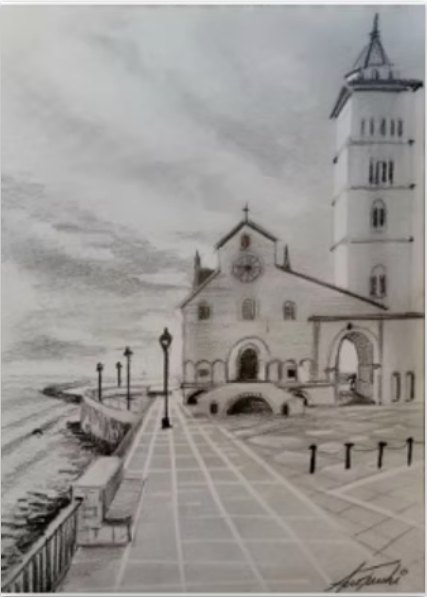 Igreja desenhada a grafite